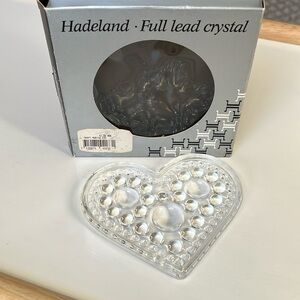 Hadeland Glassverk Norway Glass Heart Hearts Hjerters Ornament Sun Catcher
